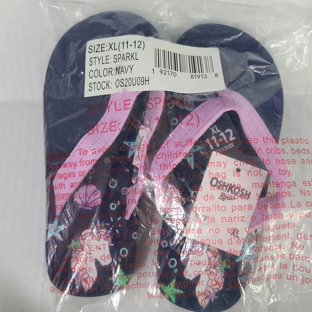 NWT Girls Oshkosh Unicorn Flip Flops